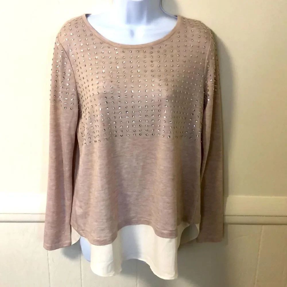 Women’s Ann Taylor Silver Sequin Shirt Size Medium